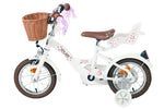 Volare Blossom 12 Tum Barncykel, Vit/Lila Pedalbroms - För barn 3-4 år