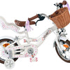 Volare Blossom 12 Tum Barncykel, Vit/Lila Två Handbromsar - För barn 3-4 år