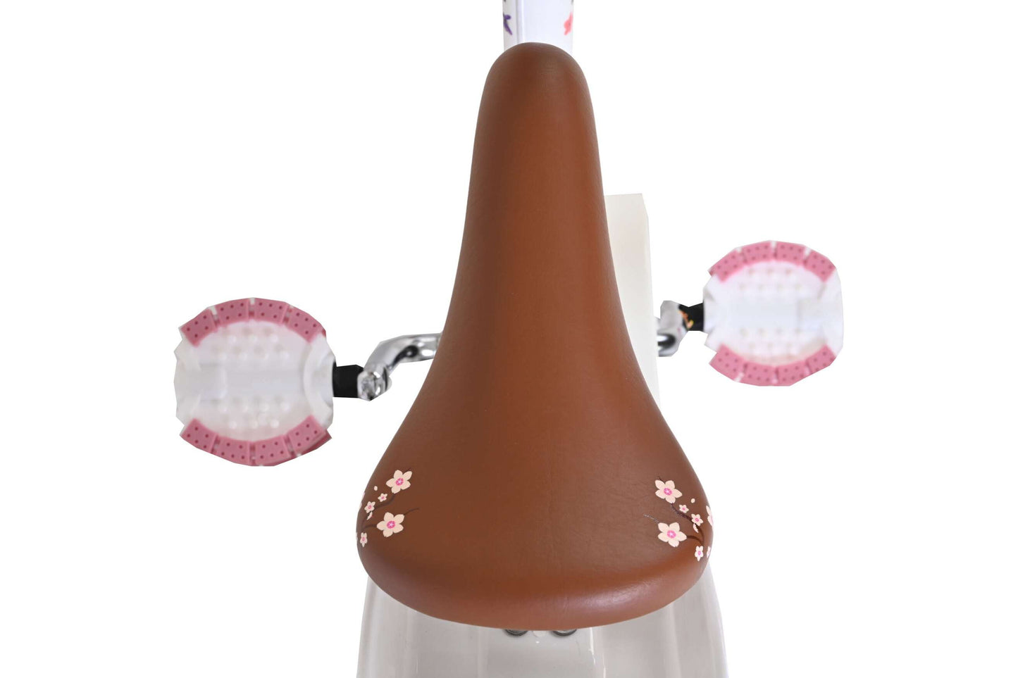 Volare Blossom 12 Tum Barncykel, Vit/Lila Två Handbromsar - För barn 3-4 år