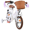 Volare Blossom 12 Tum Barncykel, Vit/Lila Två Handbromsar - För barn 3-4 år