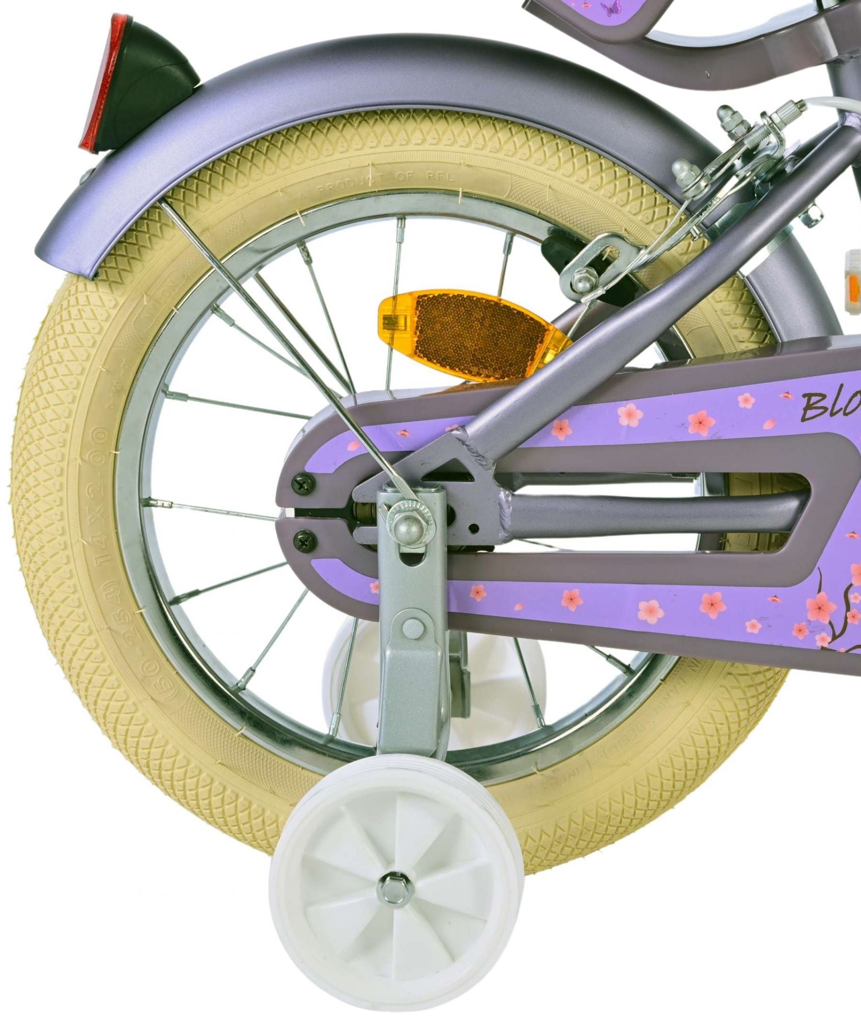 Volare Blossom Barncykel Två Handbromsar 14 tum, Lila - Lilla Cykelbutiken