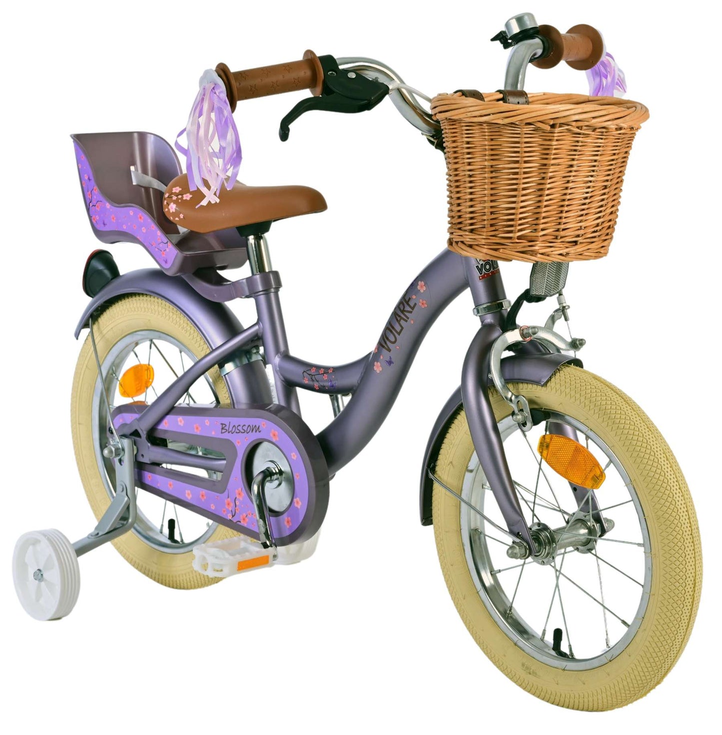 Volare Blossom Barncykel 14 tum, Lila - Lilla Cykelbutiken