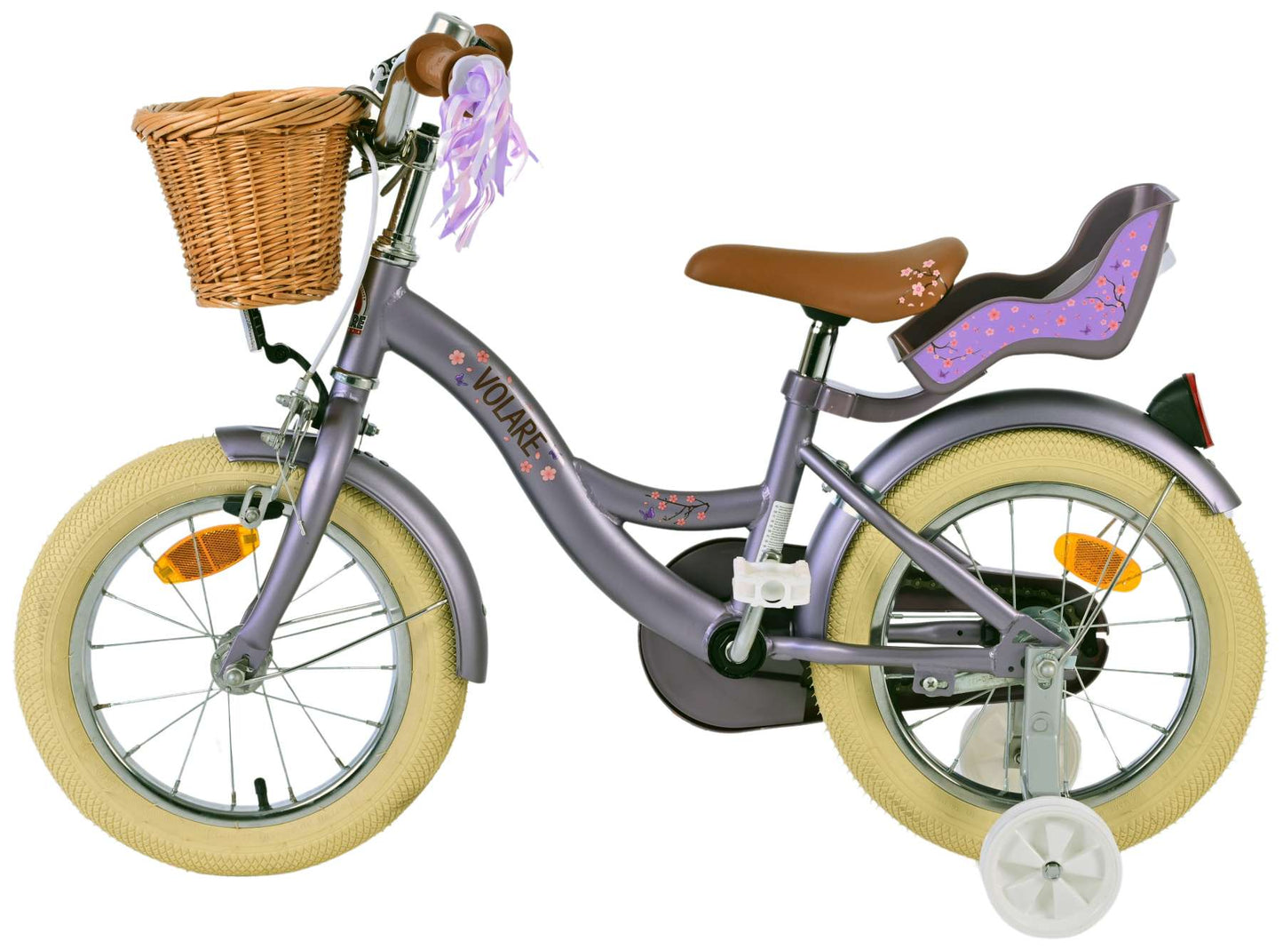 Volare Blossom Barncykel 14 tum, Lila - Lilla Cykelbutiken