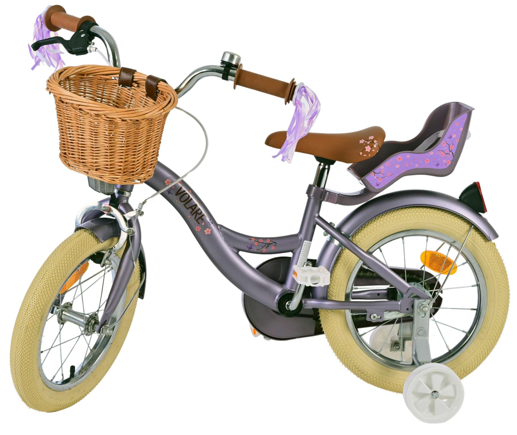 Volare Blossom Barncykel 14 tum, Lila - Lilla Cykelbutiken