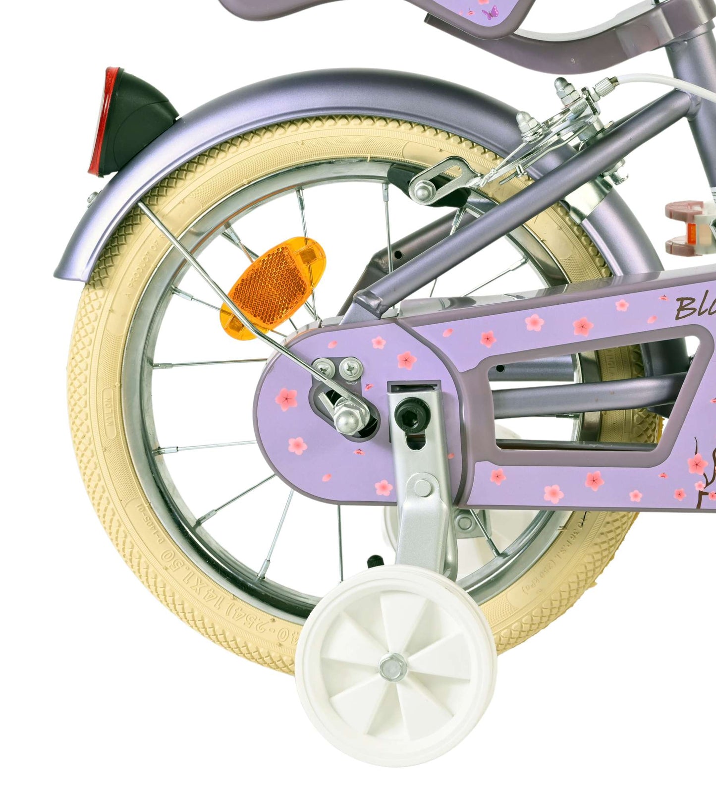 Volare Blossom Barncykel 14 tum, dubbla handbromsar, Lila - För barn 5-5 år