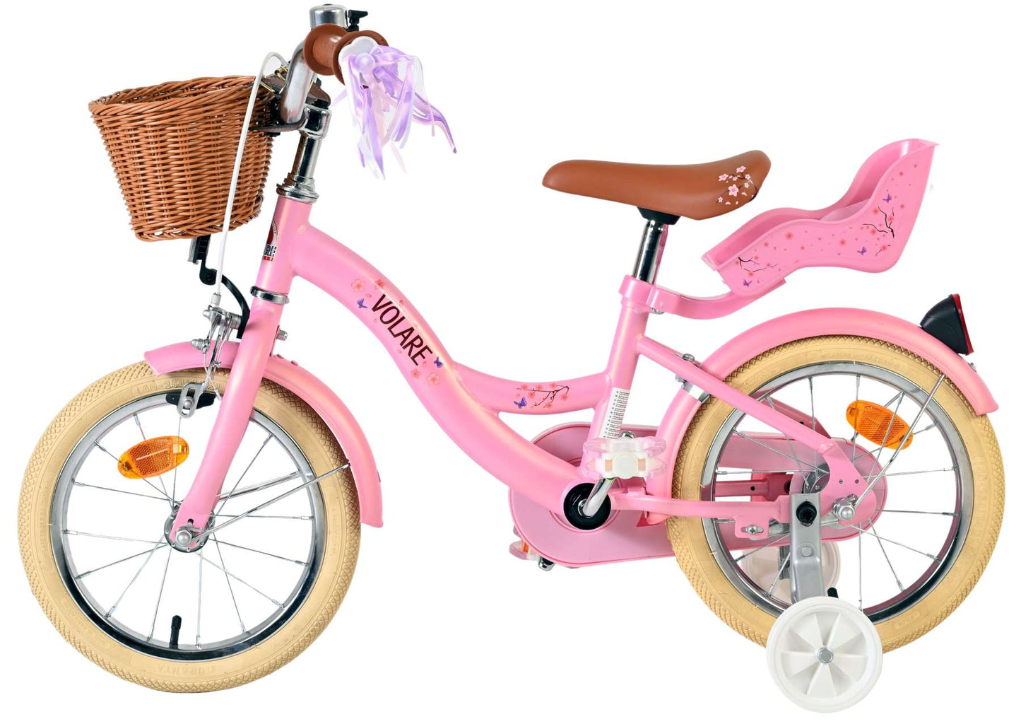 Volare Blossom Barncykel 14 tum, Rosa - För barn 5-5 år