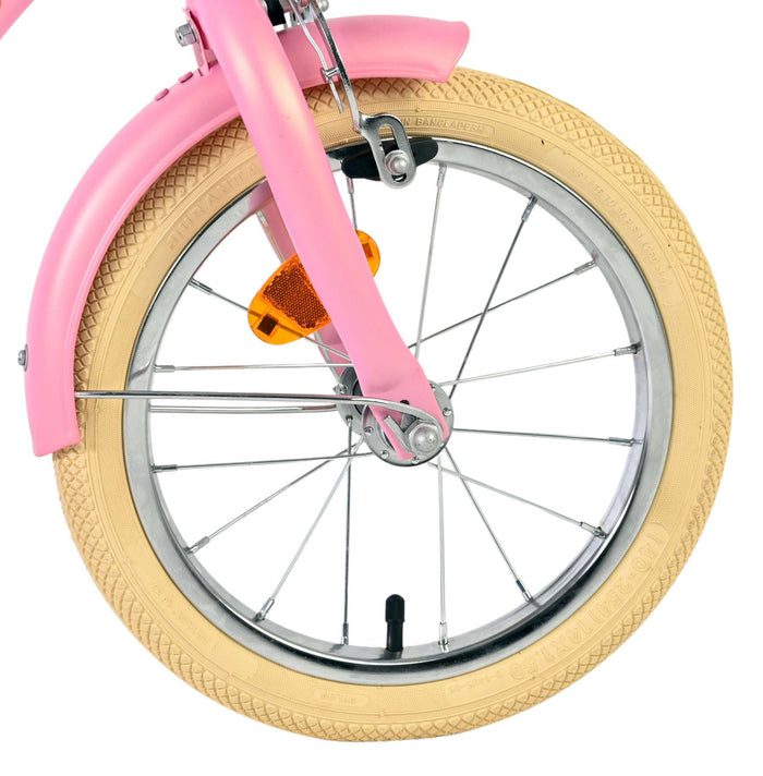Volare Blossom Barncykel 14 tum, dubbla handbromsar, Rosa - För barn 5-5 år