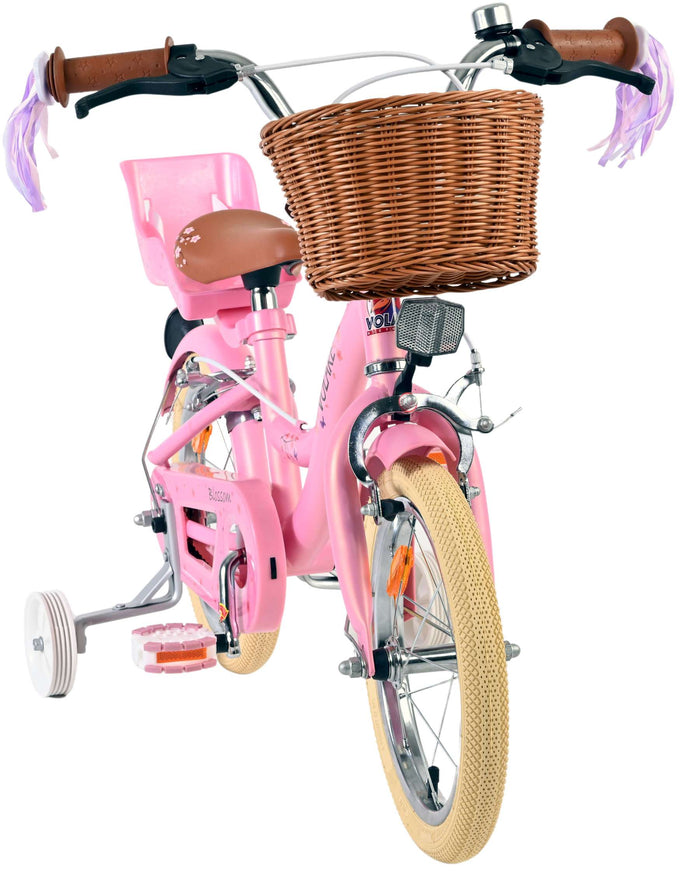 Volare Blossom Barncykel 14 tum, dubbla handbromsar, Rosa - För barn 5-5 år