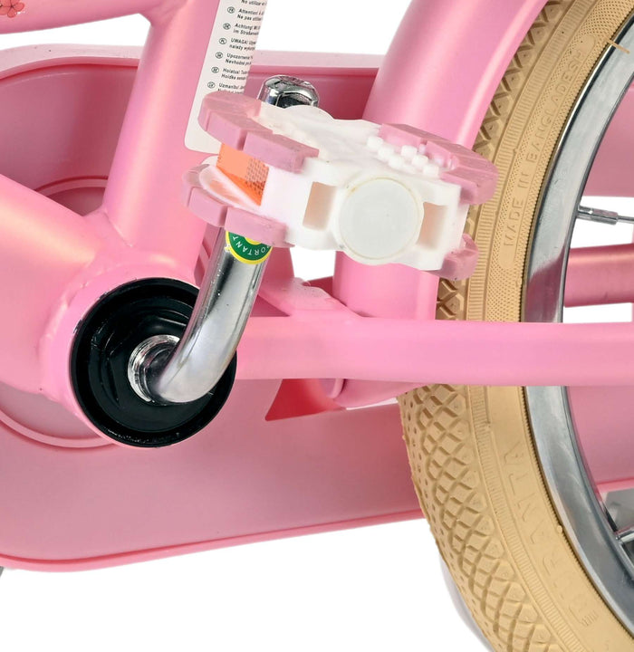 Volare Blossom Barncykel 14 tum, dubbla handbromsar, Rosa - För barn 5-5 år