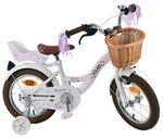 Volare Blossom Barncykel 14 tum, Vit - Lilla Cykelbutiken