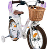 Volare Blossom Barncykel 14 tum, Vit - Lilla Cykelbutiken