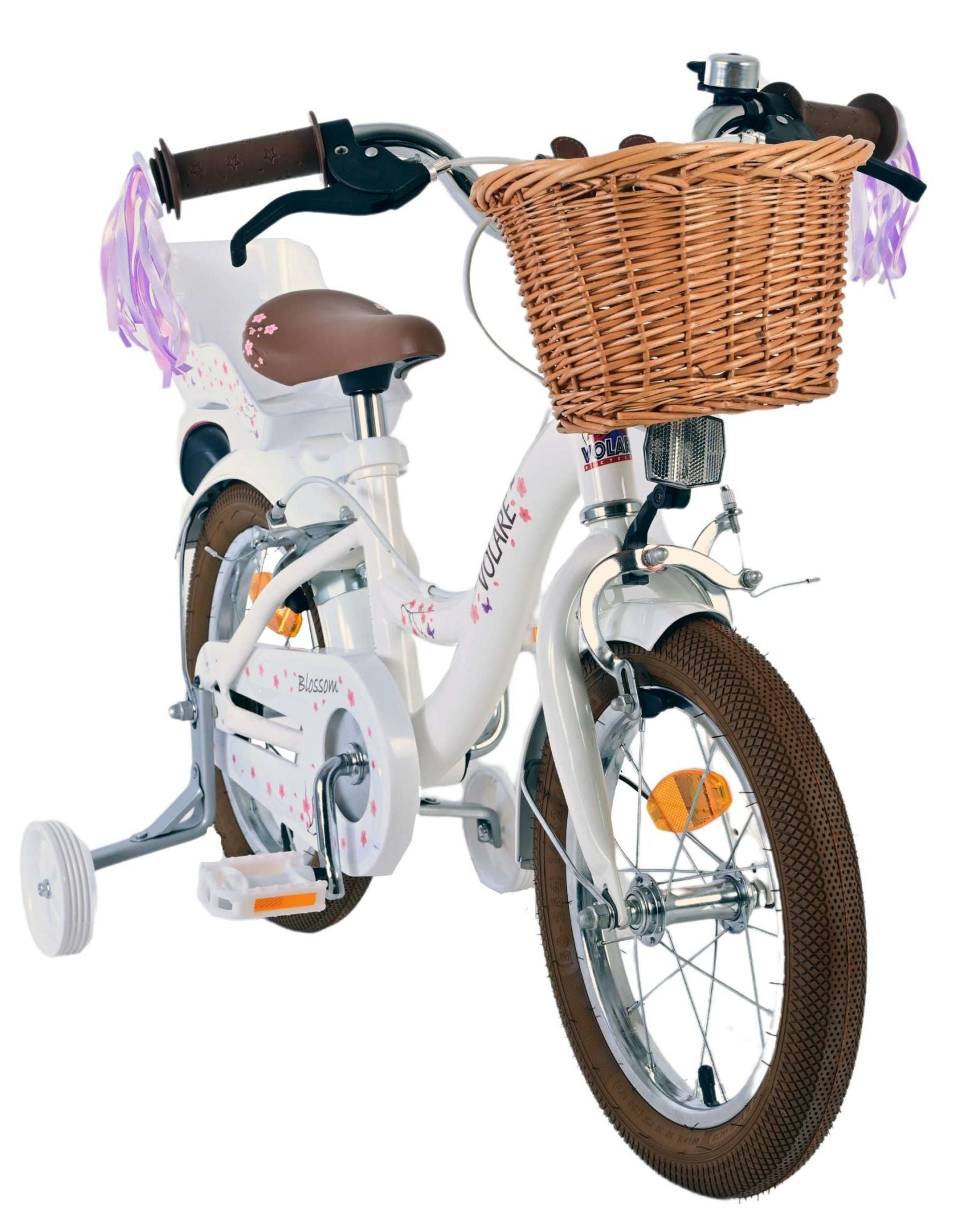 Volare Blossom Barncykel Två Handbromsar 14 tum, Vit - Lilla Cykelbutiken