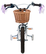 Volare Blossom Barncykel 14 tum, Vit - Lilla Cykelbutiken