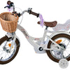 Volare Blossom Barncykel 14 tum, Vit - Lilla Cykelbutiken