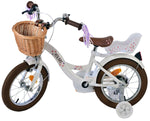 Volare Blossom Barncykel 14 tum, Vit - Lilla Cykelbutiken