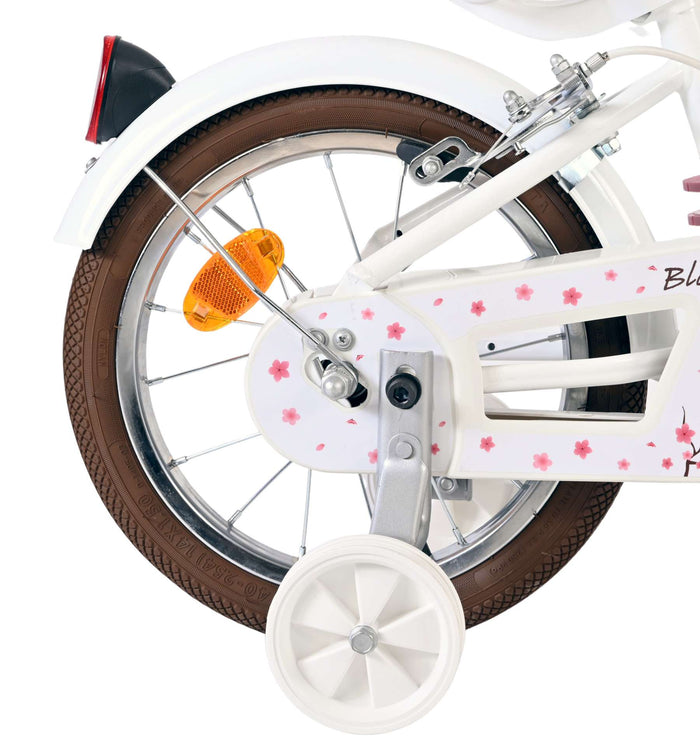 Volare Blossom Barncykel 14 tum, dubbla handbromsar, Vit - För barn 5-5 år