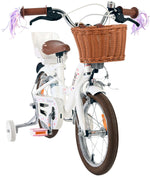 Volare Blossom Barncykel 14 tum, dubbla handbromsar, Vit - För barn 5-5 år