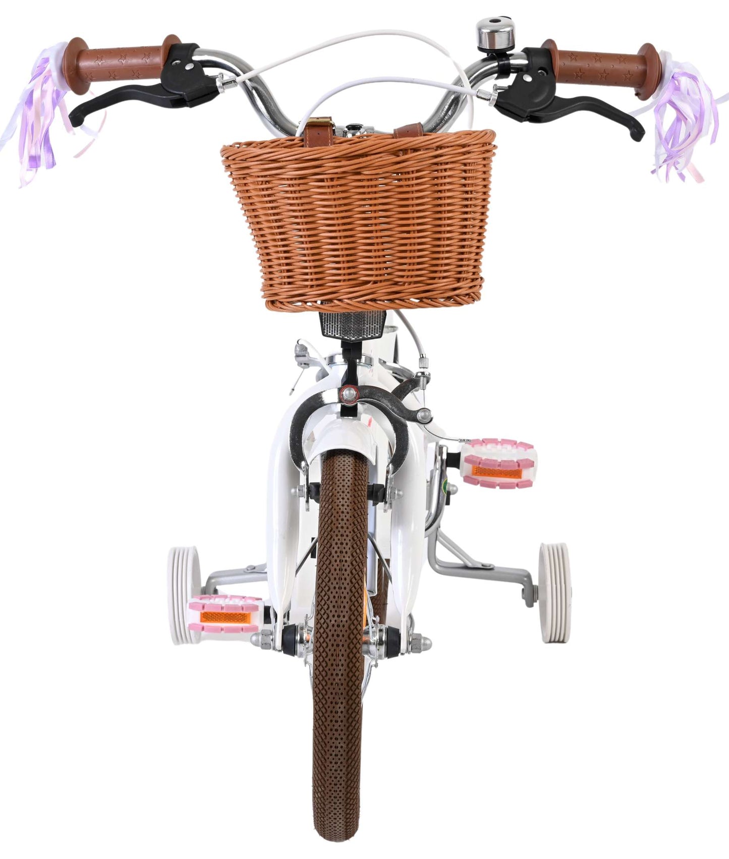 Volare Blossom Barncykel 14 tum, dubbla handbromsar, Vit - För barn 5-5 år