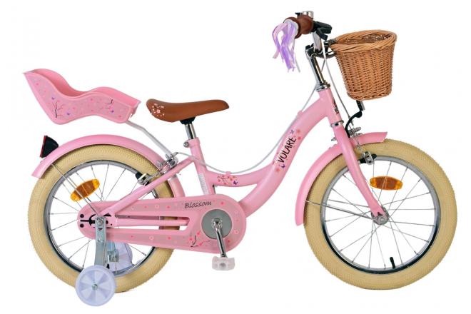 Volare Blossom Barncykel Två Handbromsar 16 tum, Rosa - Lilla Cykelbutiken