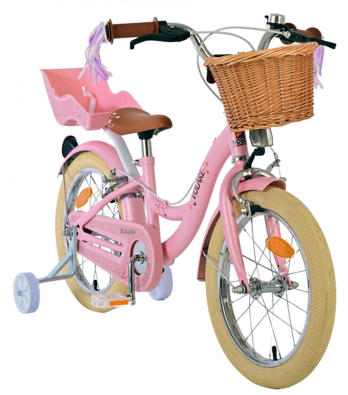 Volare Blossom Barncykel Två Handbromsar 16 tum, Rosa - Lilla Cykelbutiken