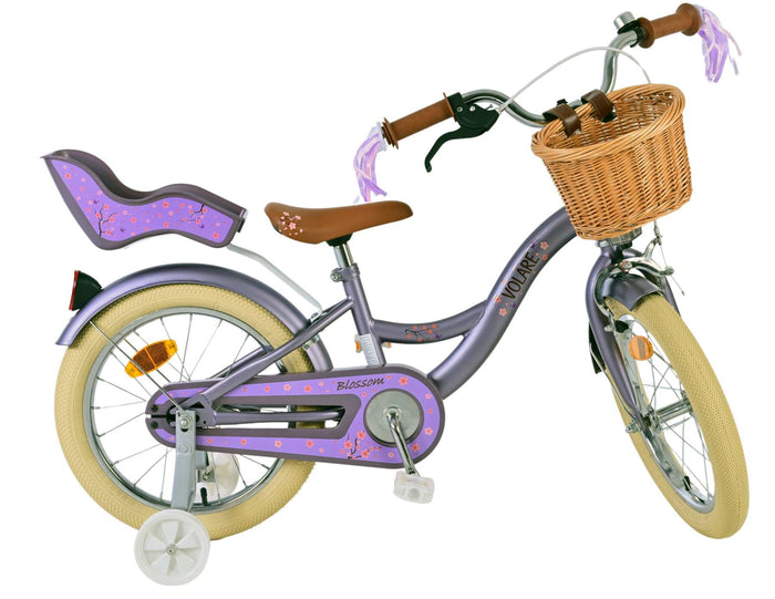 Volare Blossom Barncykel 16 tum, Lila - Lilla Cykelbutiken