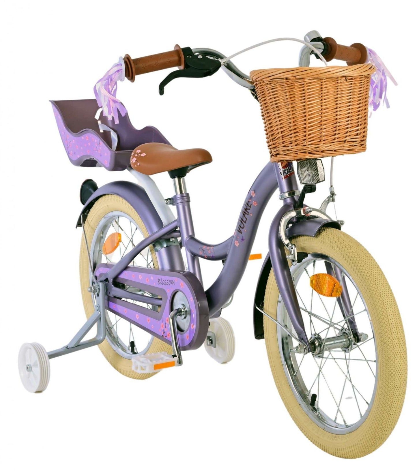 Volare Blossom Barncykel 16 tum, Lila - Lilla Cykelbutiken