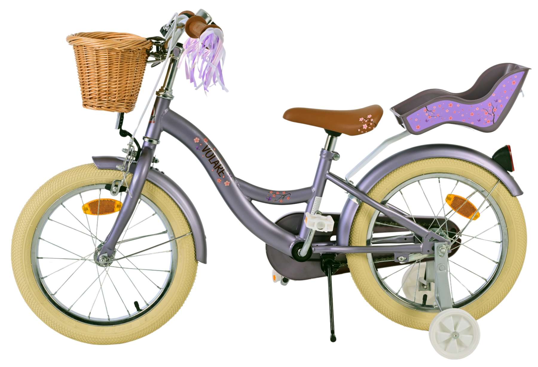 Volare Blossom Barncykel 16 tum, Lila - Lilla Cykelbutiken