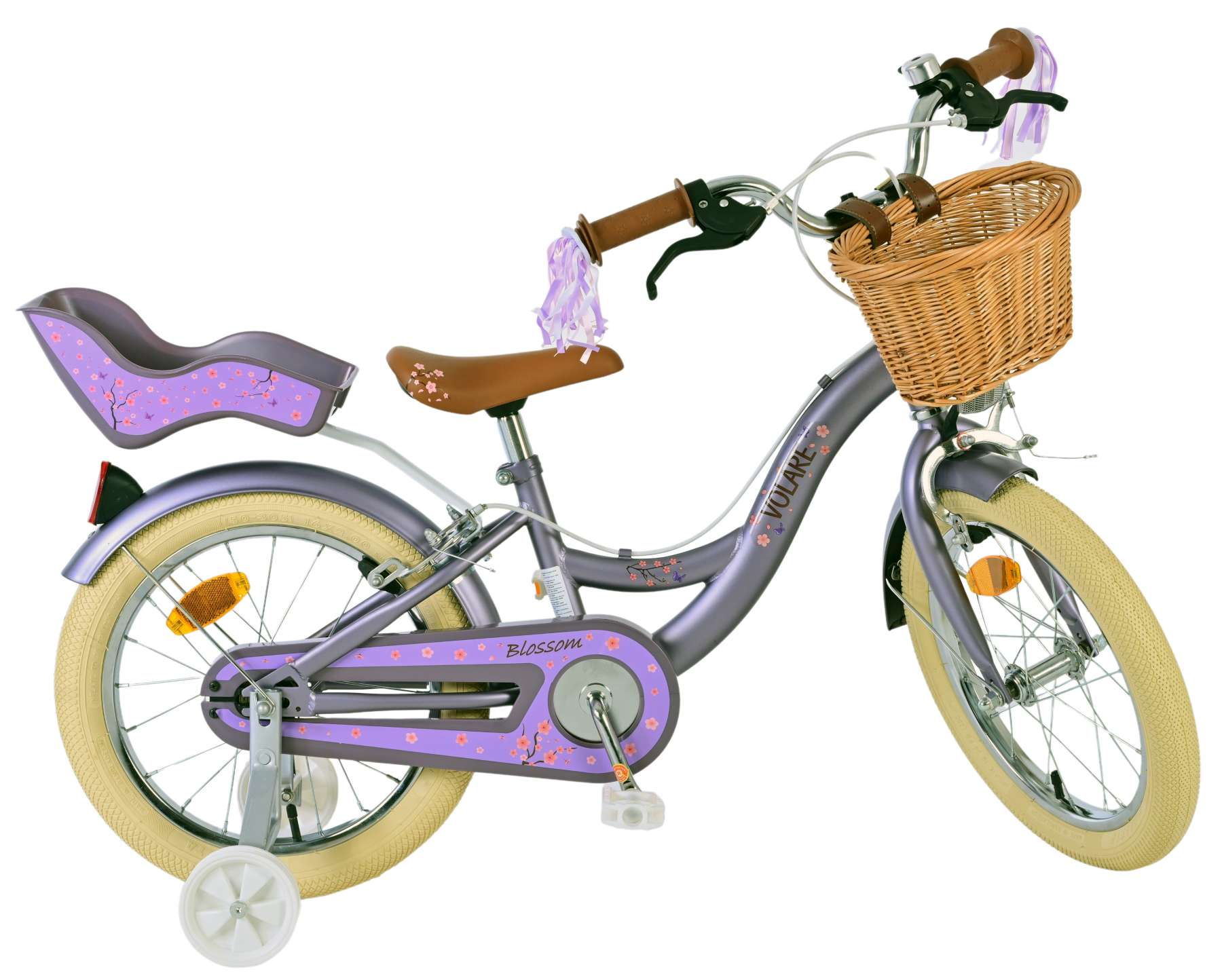 Volare Blossom Barncykel Två Handbromsar 16 tum, Lila - Lilla Cykelbutiken