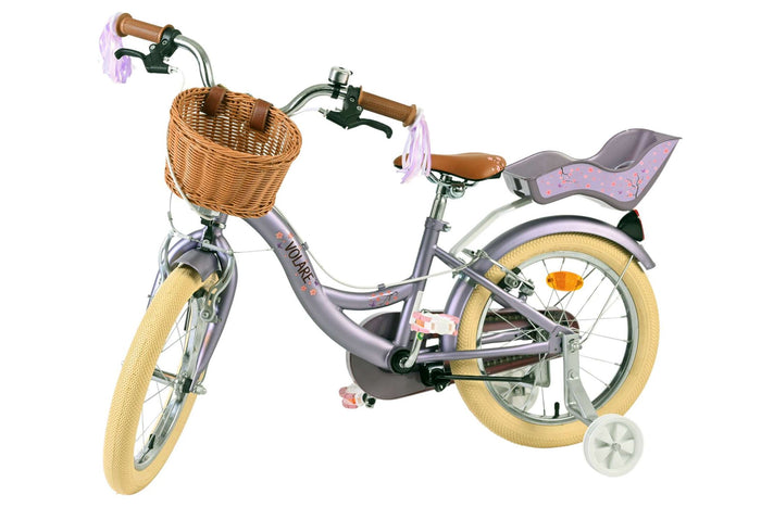 Volare Blossom 16 tum barncykel, Lila Två handbromsar - För barn 4-6 år