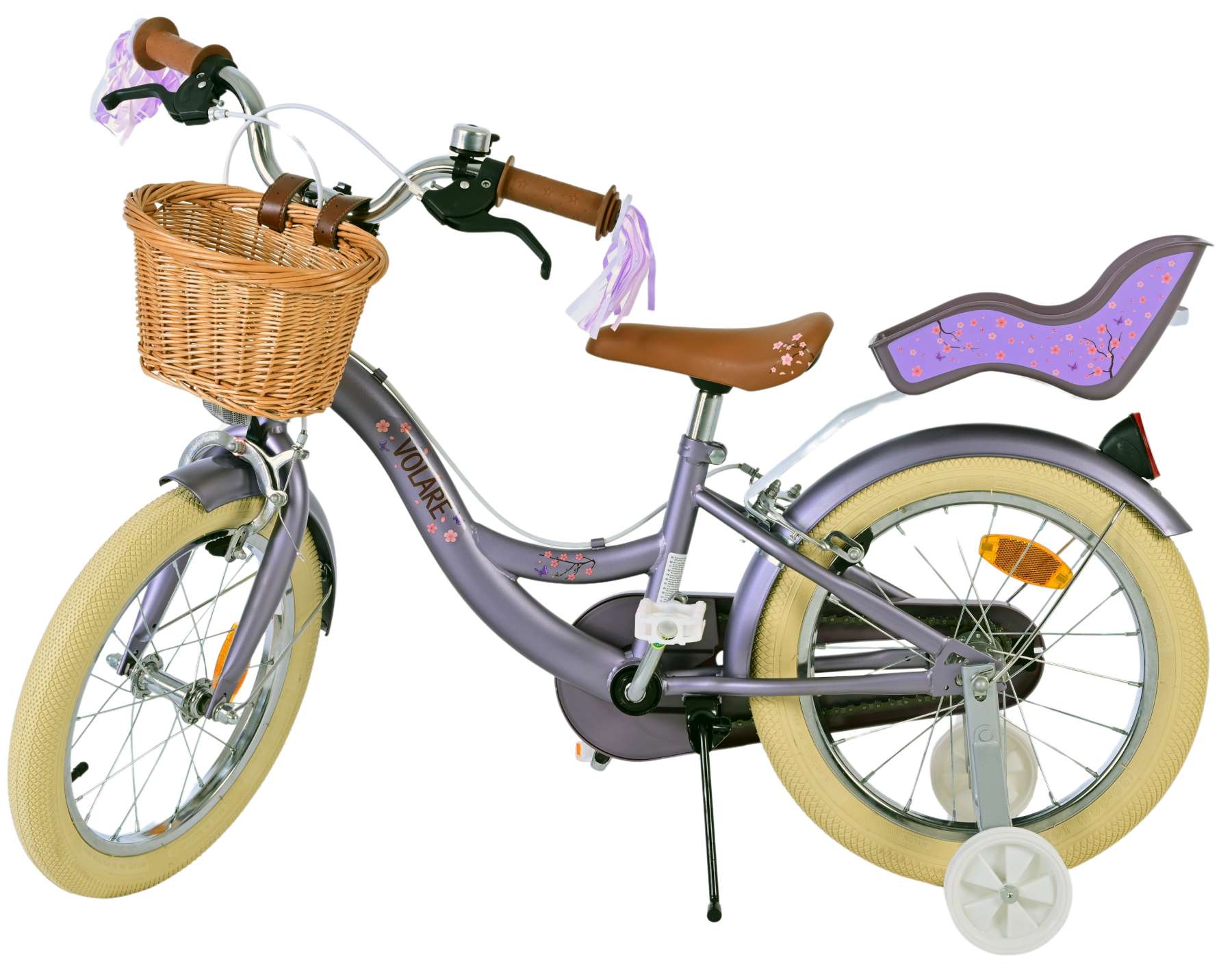 Volare Blossom Barncykel Två Handbromsar 16 tum, Lila - Lilla Cykelbutiken