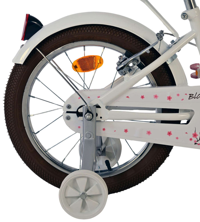 Volare Blossom Barncykel 16 tum, dubbla handbromsar, Vit - För barn 4-6 år