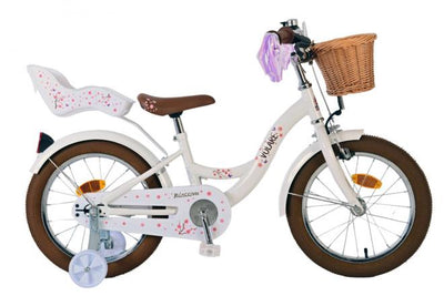 Volare Blossom Barncykel 16 tum, Vit - Lilla Cykelbutiken