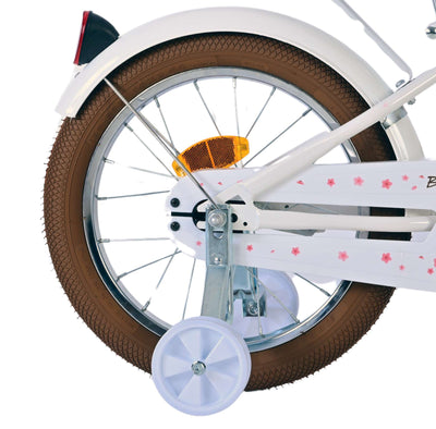 Volare Blossom Barncykel 16 tum, Vit - Lilla Cykelbutiken