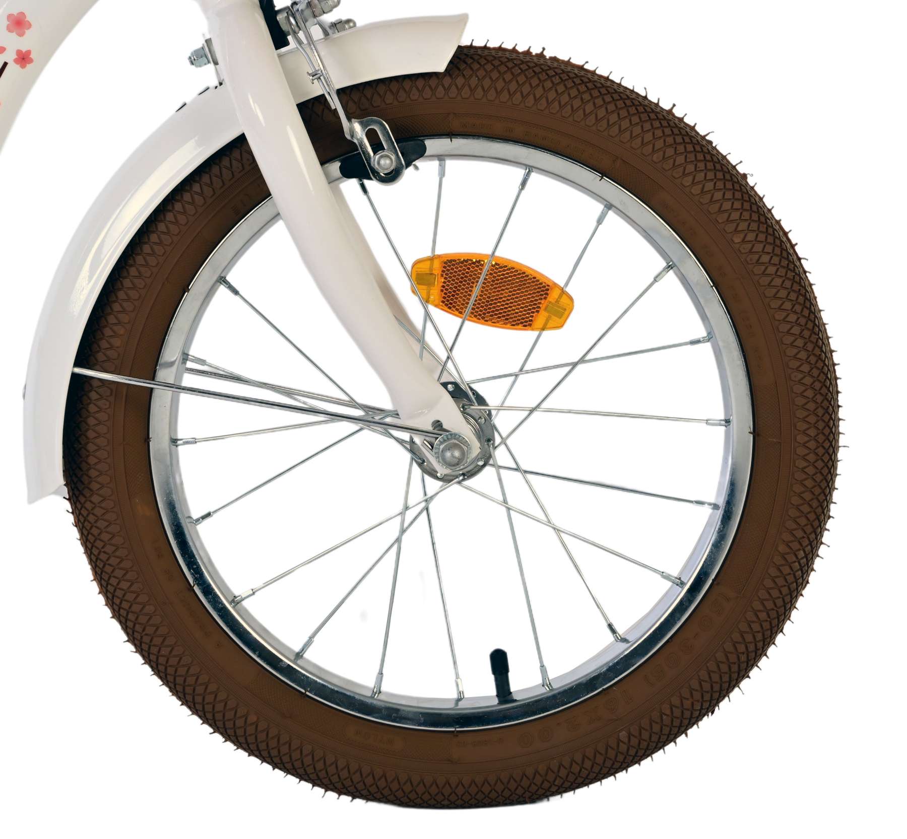 Volare Blossom Barncykel 16 tum, Vit - Lilla Cykelbutiken