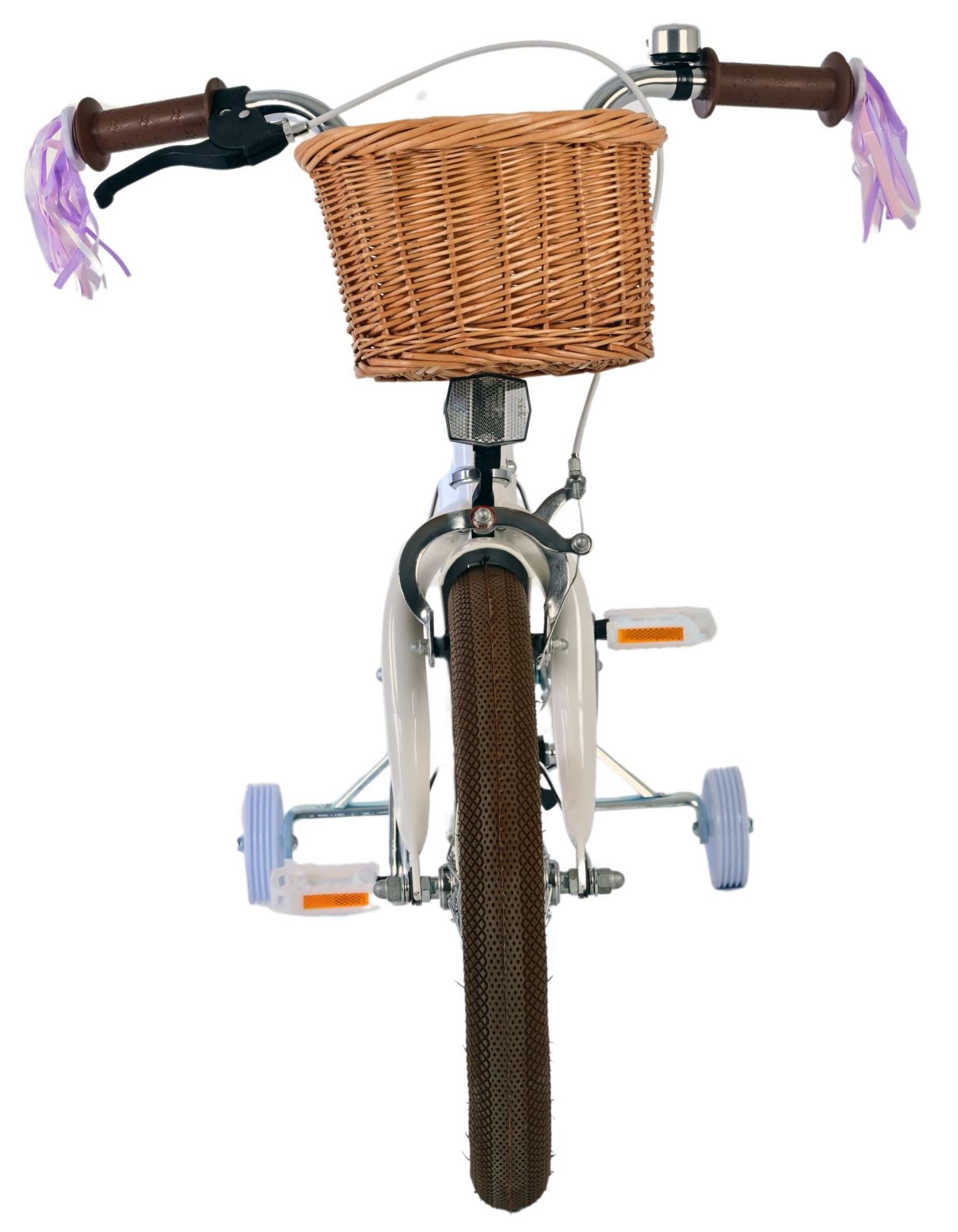 Volare Blossom Barncykel 16 tum, Vit - Lilla Cykelbutiken