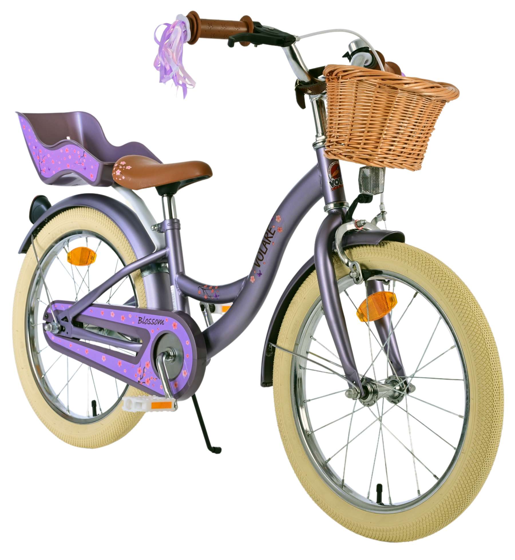 Volare Blossom Barncykel 18 tum, Lila - Lilla Cykelbutiken