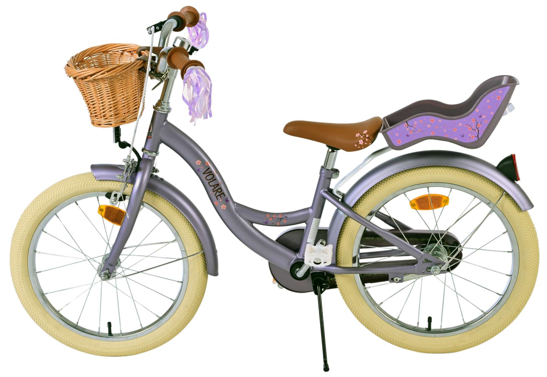 Volare Blossom Barncykel 18 tum, Lila - Lilla Cykelbutiken