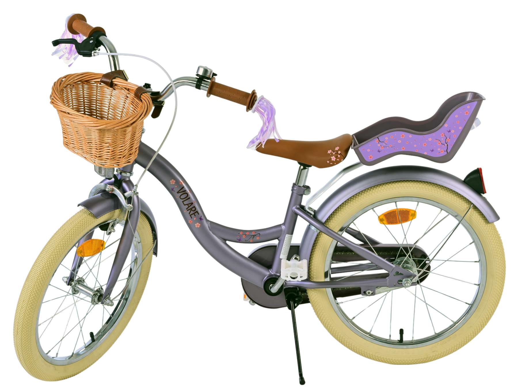 Volare Blossom Barncykel 18 tum, Lila - Lilla Cykelbutiken