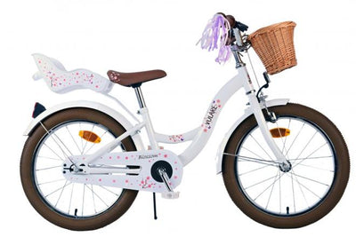 Volare Blossom Barncykel 18 tum, Vit - Lilla Cykelbutiken