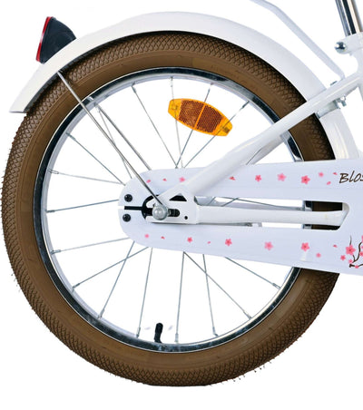 Volare Blossom Barncykel 18 tum, Vit - Lilla Cykelbutiken