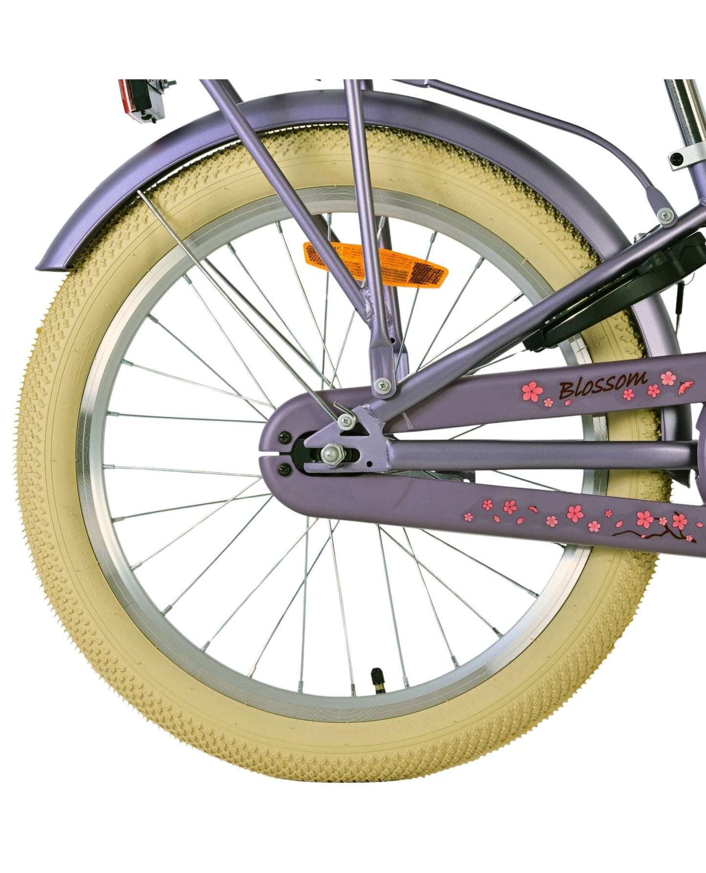 Volare Blossom børnecykel med kurv, 20 tommer lilla