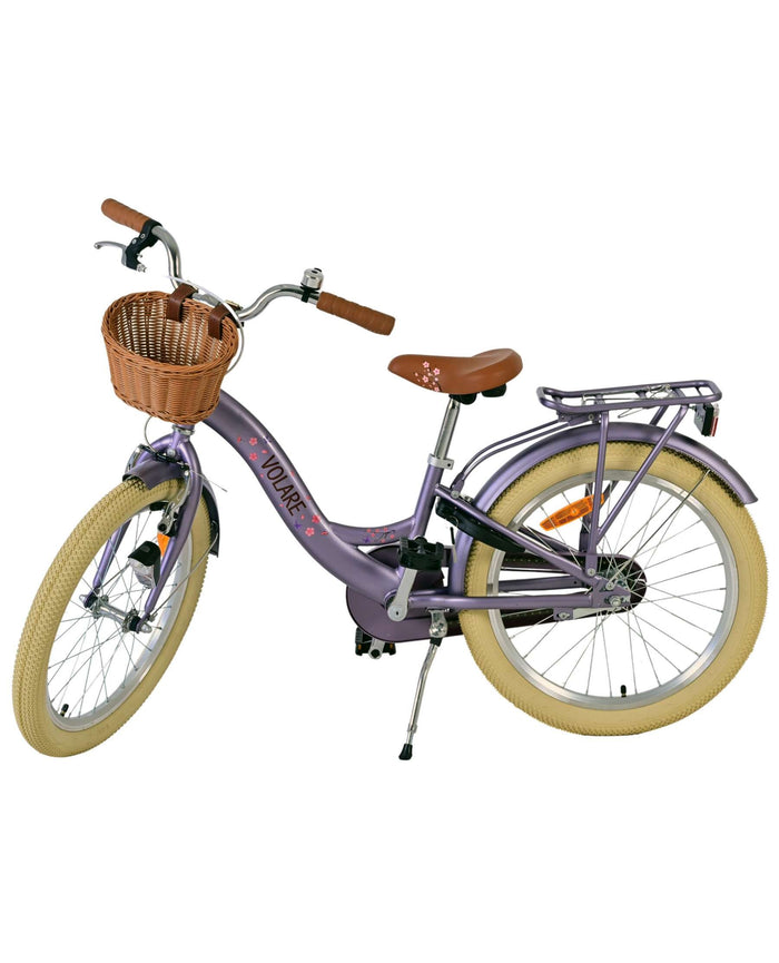 Volare Blossom børnecykel med kurv, 20 tommer lilla