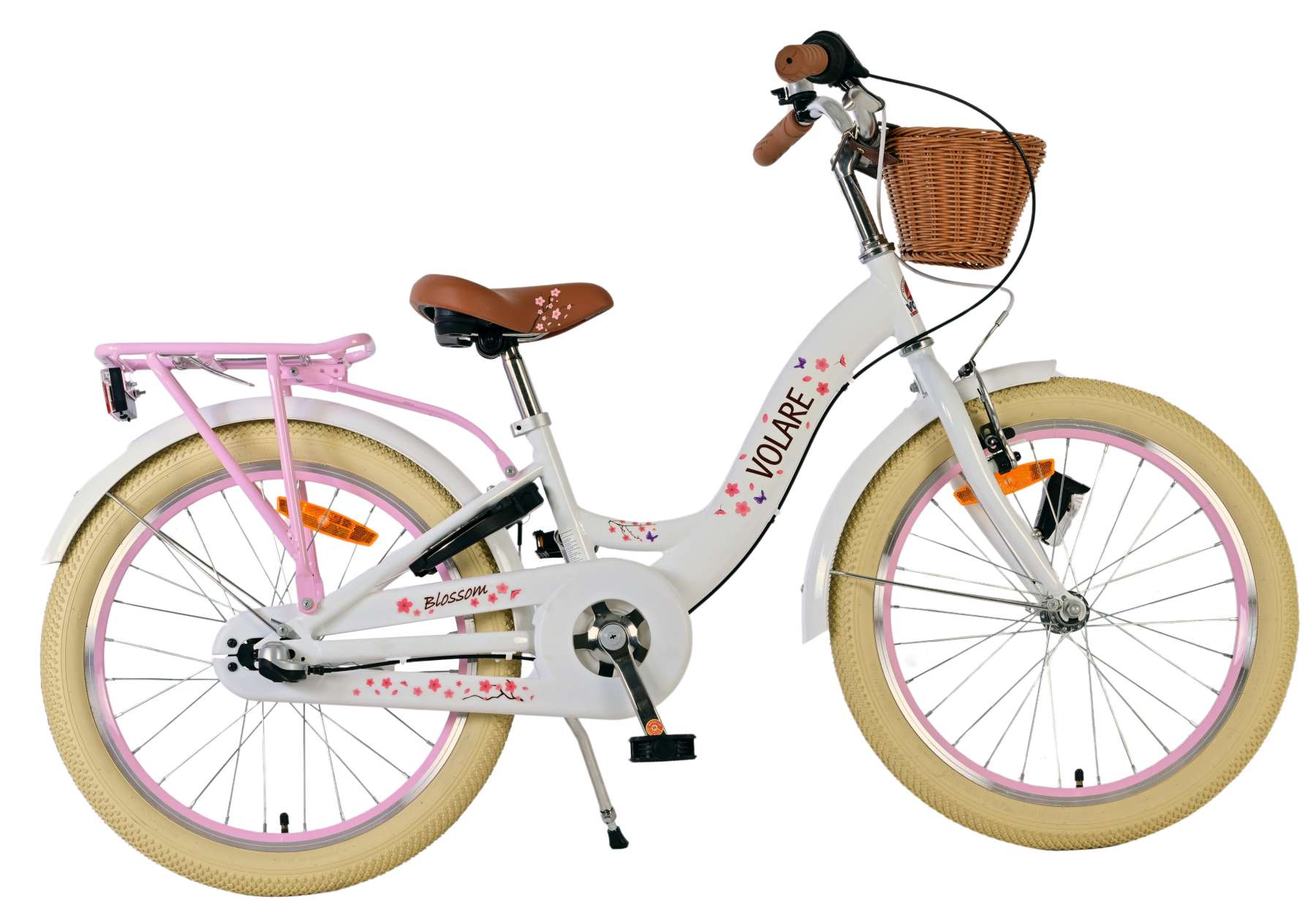 Volare Blossom Barncykel 20 tum, Vit Nexus 3 växlar - Lilla Cykelbutiken