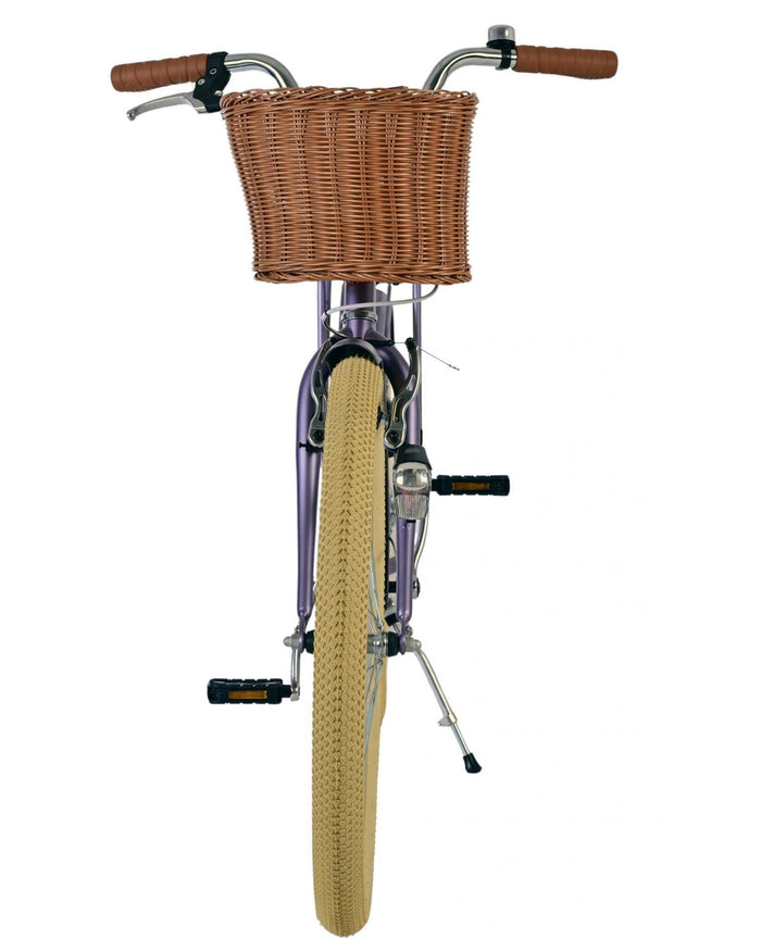 Volare Blossom Barncykel Med Cykelkorg, 24 Tum Lila - För barn 8-10 år