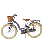 Volare Blossom Barncykel Med Cykelkorg, 24 Tum Lila - För barn 8-10 år