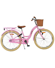 Volare Blossom Barncykel Med Cykelkorg, 24 Tum Rosa - För barn 8-10 år