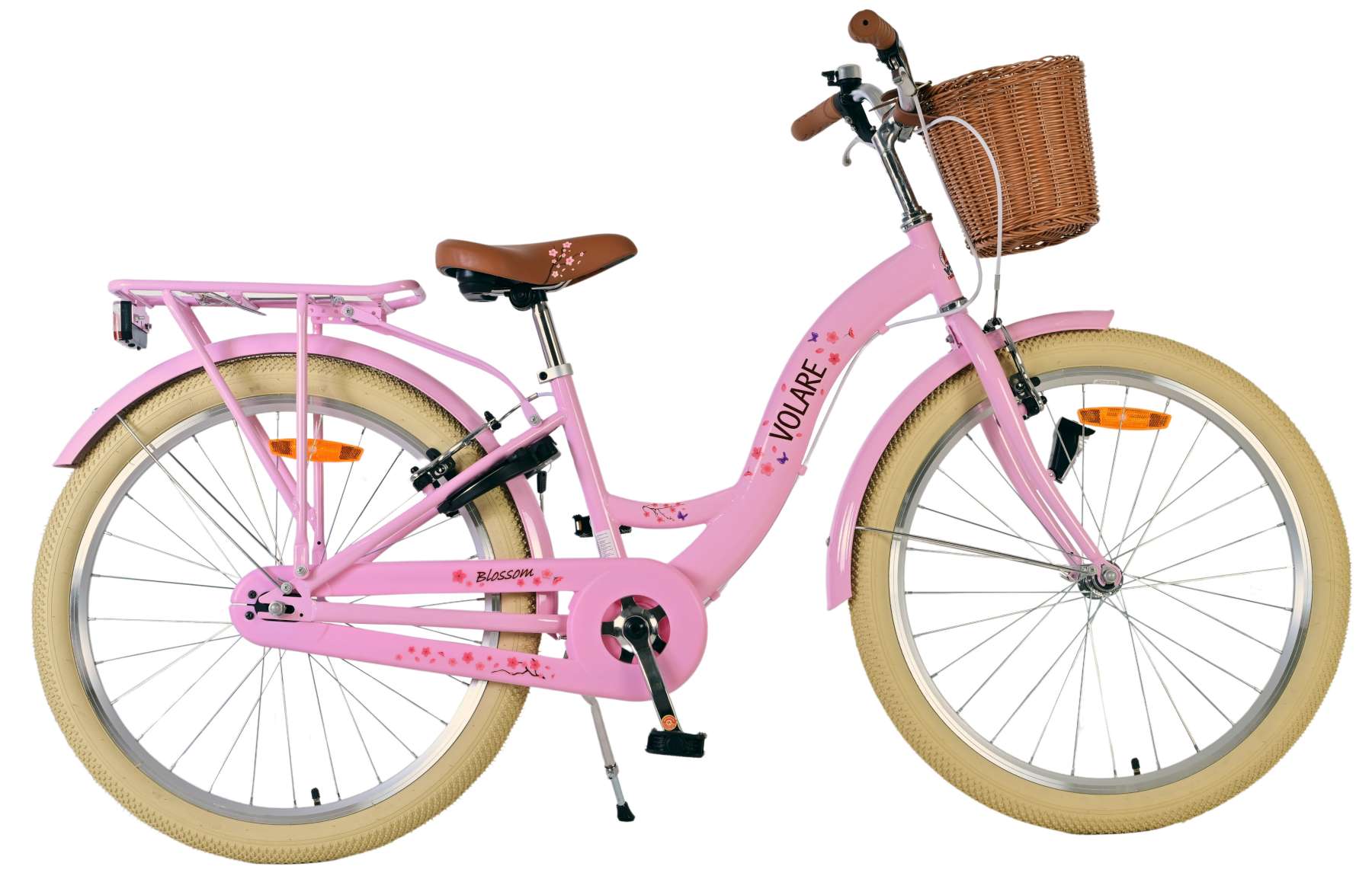Volare Blossom Barncykel 24 tum, Rosa Två handbromsar - Lilla Cykelbutiken