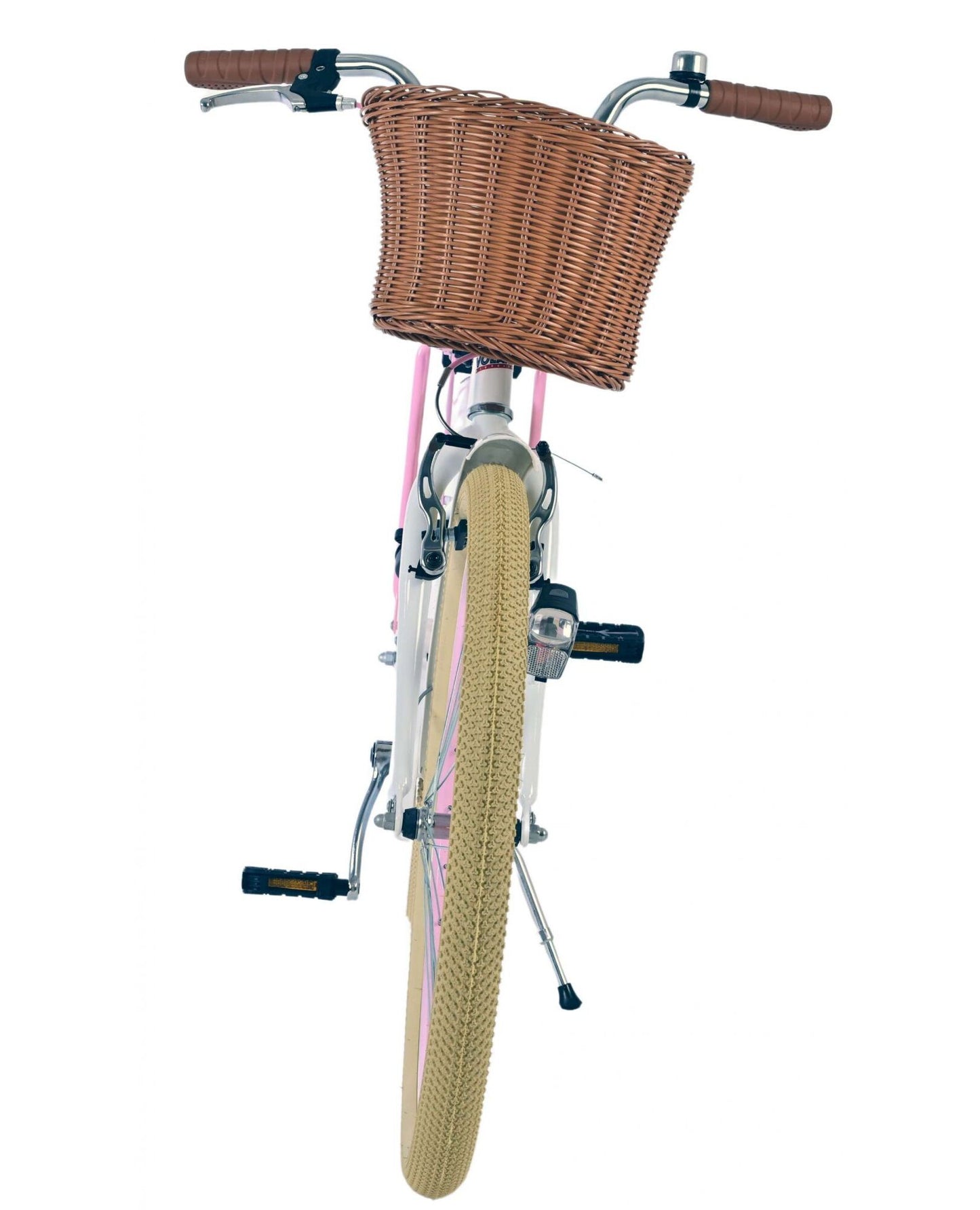 Volare Blossom Barncykel Med Cykelkorg, 24 Tum Vit - För barn 8-10 år
