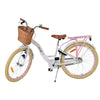 Volare Blossom Barncykel Med Cykelkorg, 24 Tum Vit - För barn 8-10 år