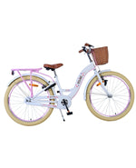 Volare Blossom Barncykel 24 tum, Vit Två handbromsar - För barn 8-10 år